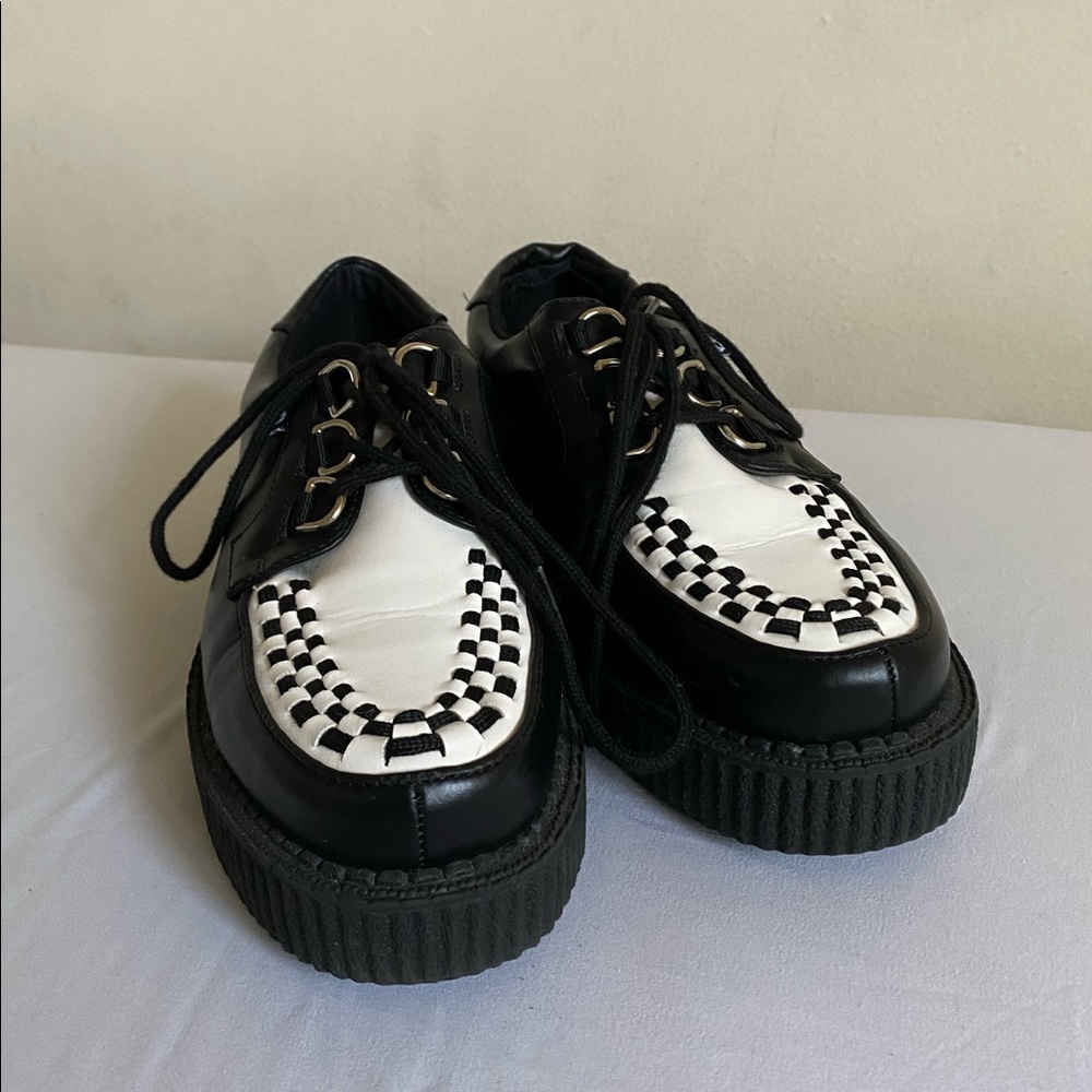 Black & White Anarchic Creepers by TUK Footwear